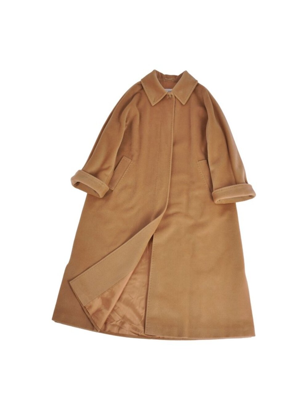 Max Mara White Tag Long Coat Soutien Collar Ba